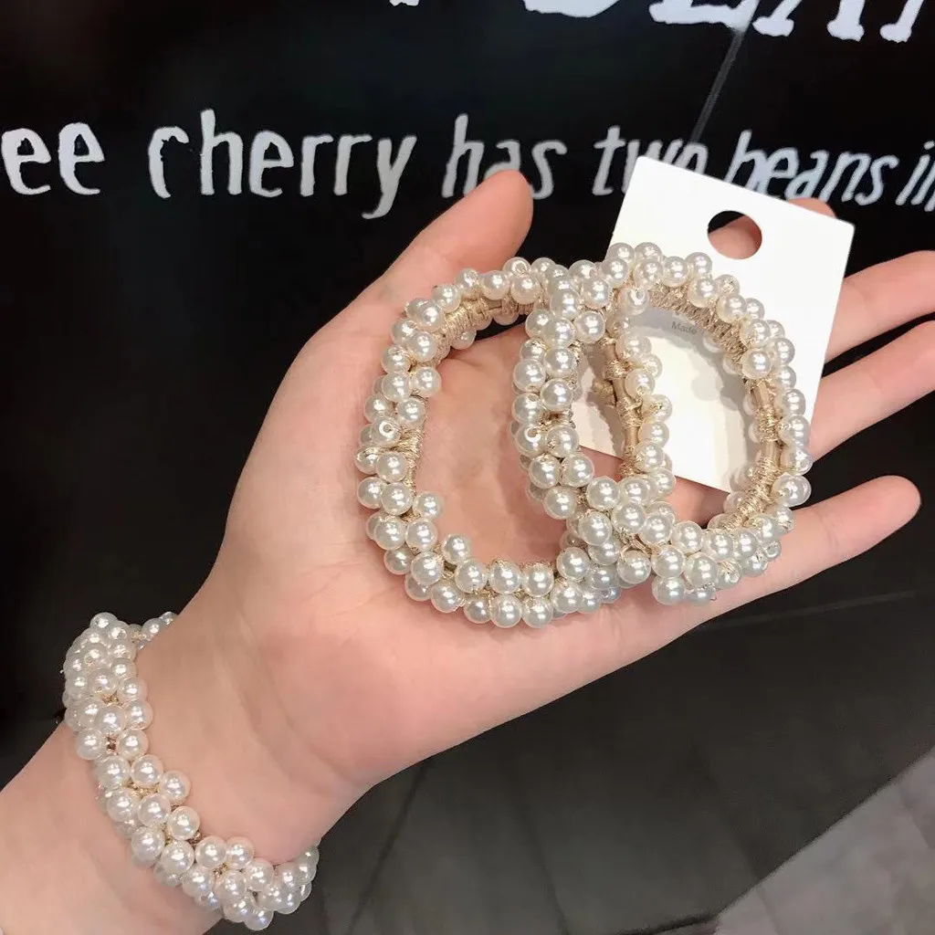 Ladies Hair Accessories Pearl Beads Head Rope retro Horse Elastic Rubber Rope scrunchie
Ladies Hair Accessories Pearl Beads Head Rope retro Horse Elastic Rubber Rope scrunchie