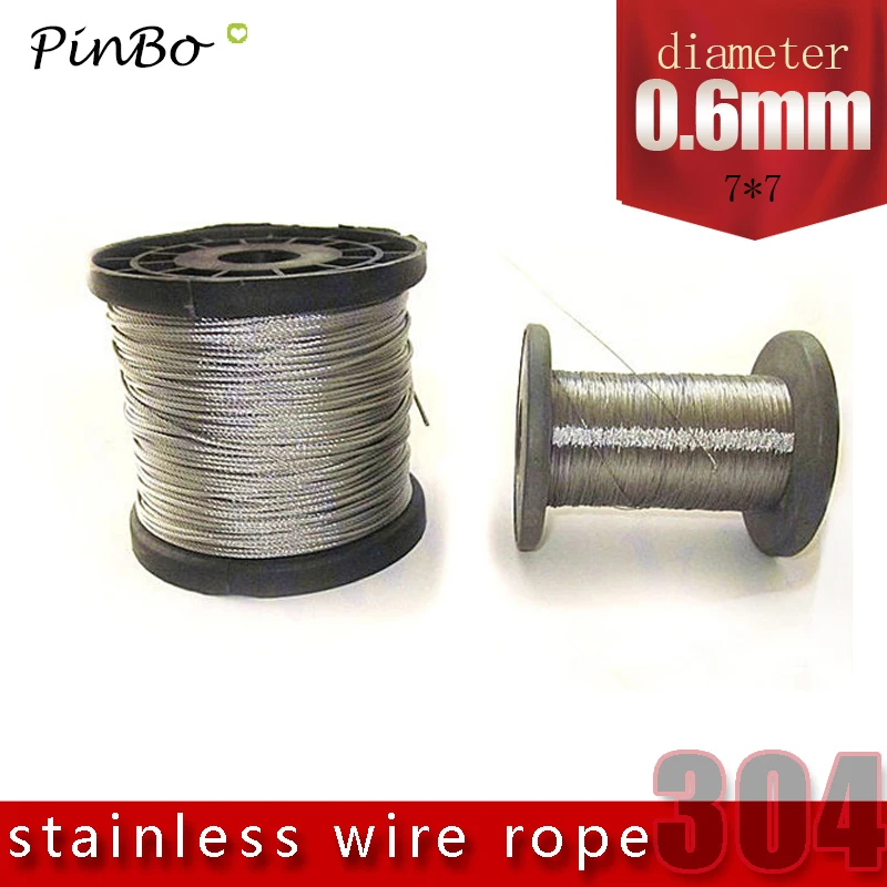 100M 304 stainless steel wire rope alambre cable softer fishing lifting cable 7X7 Structure 0.6mm diameter
100M 304 stainless steel wire rope alambre cable softer fishing lifting cable 7X7 Structure 0.6mm diameter