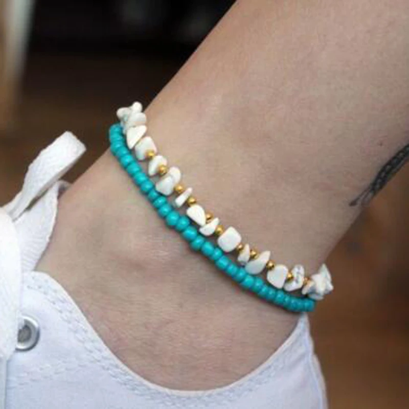 HuaTang Bohemia Green Beads White Stone Pendant Anklets for Women Girl Adjustable Foot Chains Charm Anklet Jewelry 7072
HuaTang Bohemia Green Beads White Stone Pendant Anklets for Women Girl Adjustable Foot Chains Charm Anklet Jewelry 7072