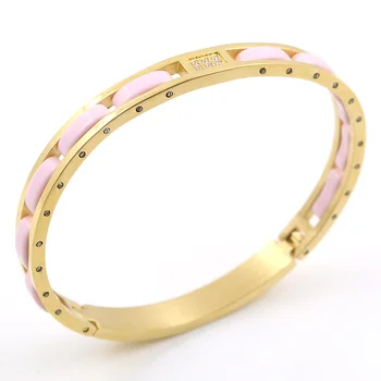 Hot Fashion Women New Design Classic Top Luxury Gold Color Ceramic Bracelets & Bangles For Party Women Gift Pink Bangles
Hot Fashion Women New Design Classic Top Luxury Gold Color Ceramic Bracelets & Bangles For Party Women Gift Pink Bangles