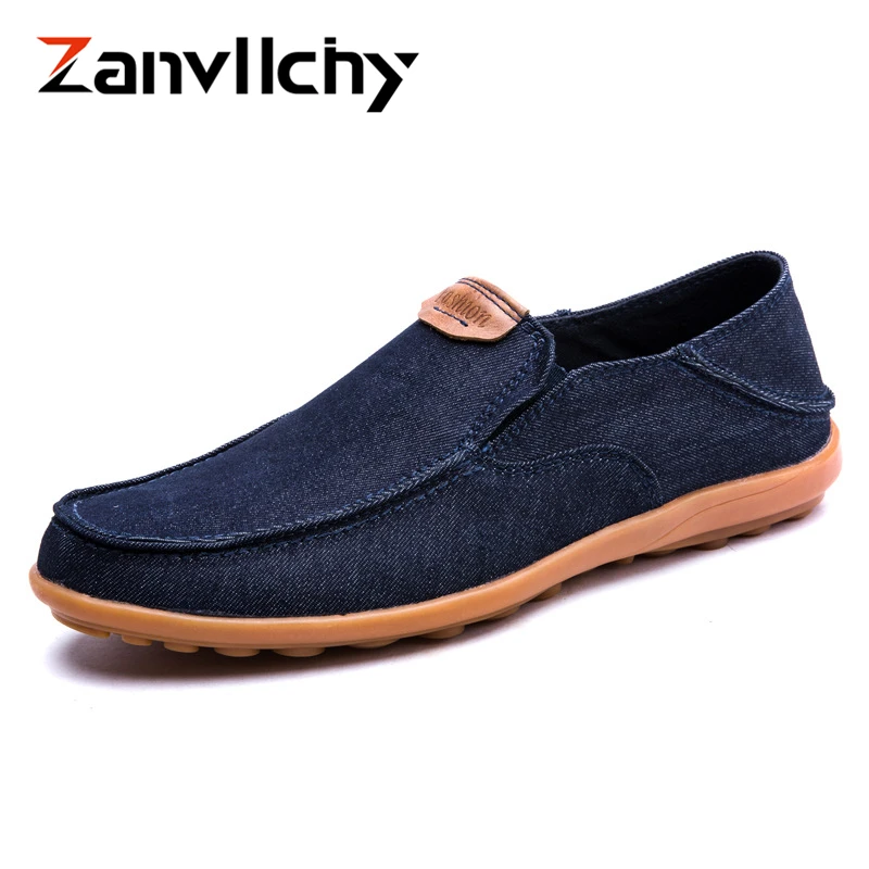 Zanvllchy Men's canvas shoes Casual breathable Flat Shoes Slip On cloth shoes Big Size 38-47 Espadrilles Men