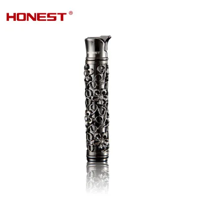 HONEST metal slim gas cigarette lighter Hollow pattern refillable cigarette lighter 87mm*18mm*16mm
HONEST metal slim gas cigarette lighter Hollow pattern refillable cigarette lighter 87mm*18mm*16mm