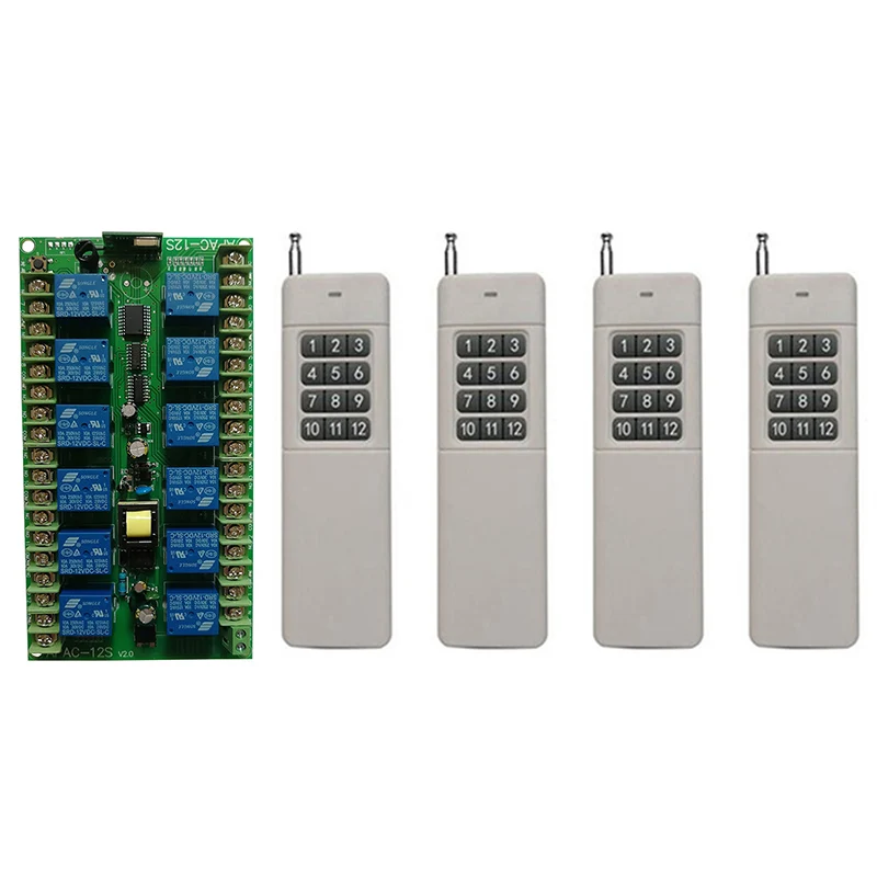 3000m Long Range AC220V 12CH Channel 12CH Wireless Remote Control LED Light Switch Relay Output Radio RF Transmitter & Receiver
3000m Long Range AC220V 12CH Channel 12CH Wireless Remote Control LED Light Switch Relay Output Radio RF Transmitter & Receiver