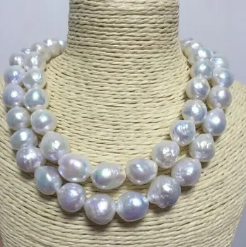 single strand high luster 14-15mm baroque south sea white pearl necklace 38" 14K Gold Clasp KKK
single strand high luster 14-15mm baroque south sea white pearl necklace 38" 14K Gold Clasp KKK