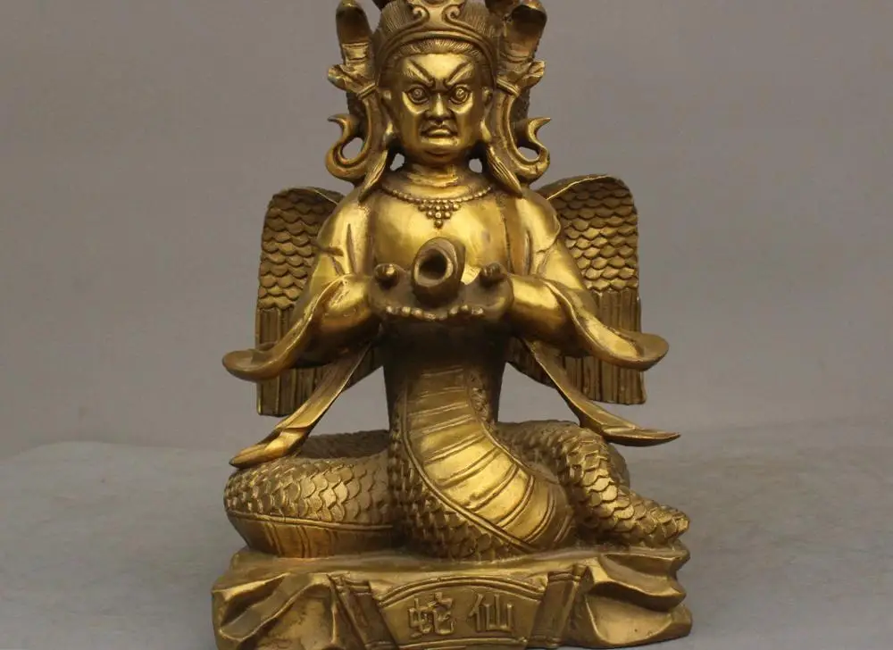 11" China Tibetan Buddhism Five Snake Guanyin Kwan-yin Bodhisattva Bronze Statue
11" China Tibetan Buddhism Five Snake Guanyin Kwan-yin Bodhisattva Bronze Statue