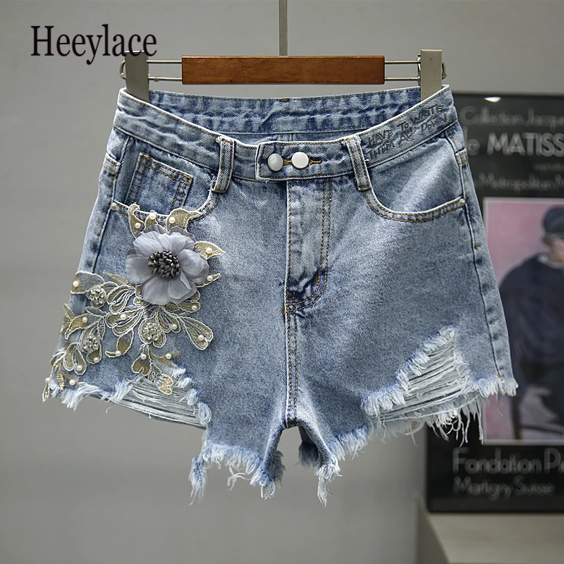 Embroidery 2019 Ripped Denim Shorts 3D Floral High Waist Jeans Short Oodji Frayed Hole Shorts Women Large Size Summer Shorts 2XL
Embroidery 2019 Ripped Denim Shorts 3D Floral High Waist Jeans Short Oodji Frayed Hole Shorts Women Large Size Summer Shorts 2XL