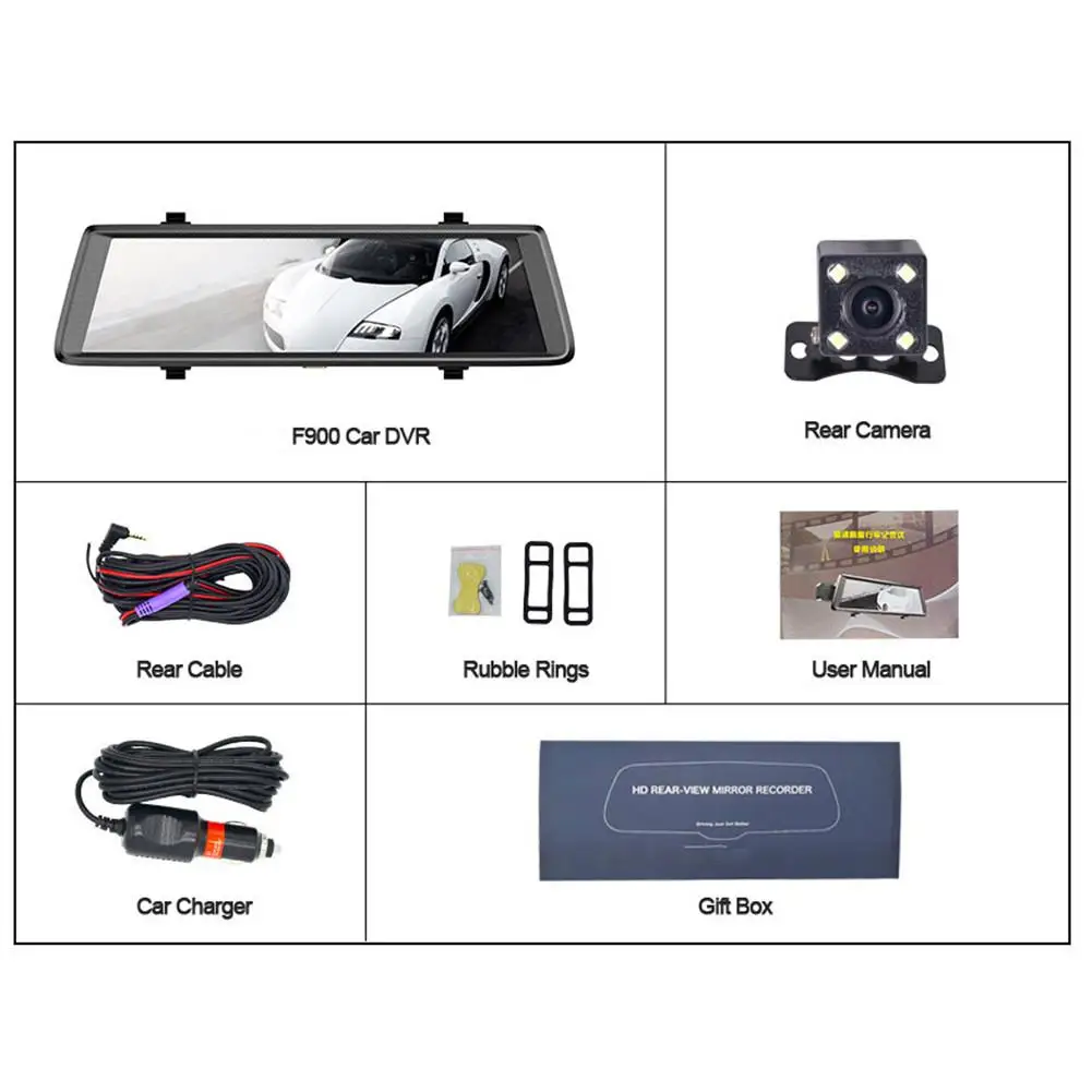 Car DVR Camera 10 Inch Screen 1080P With Rear View Mirror Driving Recorder Belt Car Camera Recorder In Dash Camera Accessories
Car DVR Camera 10 Inch Screen 1080P With Rear View Mirror Driving Recorder Belt Car Camera Recorder In Dash Camera Accessories