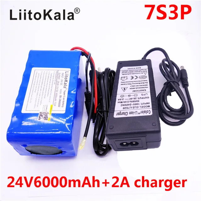 HK 7S3P LiitoKala 24 V 6Ah Bateria 18650 Bateria 29.4 V 6000 mah li-ion bicicleta electrica ciclomotor/electrica + carregador 2A
HK 7S3P LiitoKala 24 V 6Ah Bateria 18650 Bateria 29.4 V 6000 mah li-ion bicicleta electrica ciclomotor/electrica + carregador 2A