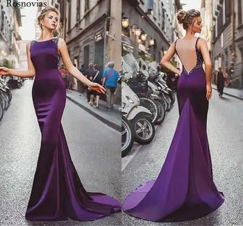 Purple Mermaid Evening Dresses 2020 Jewel Illusion Back Sweep Train Beaded Sexy Prom Party Dresses Formal Gowns Customized
Purple Mermaid Evening Dresses 2020 Jewel Illusion Back Sweep Train Beaded Sexy Prom Party Dresses Formal Gowns Customized