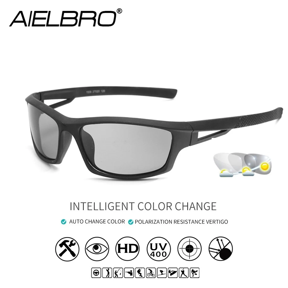 AIELBRO Cycling Photochromic Sunglasses Men Polarized Chameleon Sun Glasses Day Night Driving Goggles gafas lentes de sol hombre
AIELBRO Cycling Photochromic Sunglasses Men Polarized Chameleon Sun Glasses Day Night Driving Goggles gafas lentes de sol hombre