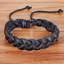 2020 Fashion Charm Leather Bangle Men's Bracelets Popular DIY Bandage Handmade Black Weave Bracelets!Resize 18-25cm 2020 Fashion Charm Leather Bangle Men's Bracelets Popular DIY Bandage Handmade Black Weave Bracelets!Resize 18-25cm