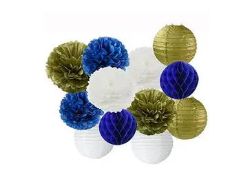 White Navy Blue Gold 8inch 10inch Tissue Paper Pom Pom Paper Flowers Paper Honeycomb Paper Lanterns for Navy Blue Wedding Decor
White Navy Blue Gold 8inch 10inch Tissue Paper Pom Pom Paper Flowers Paper Honeycomb Paper Lanterns for Navy Blue Wedding Decor