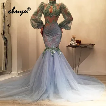 Muslim Evening Dresses Long Sleeves Lantern Mermaid Illusion Islamic Dubai Saudi Arabic Evening Gown Prom Dress
Muslim Evening Dresses Long Sleeves Lantern Mermaid Illusion Islamic Dubai Saudi Arabic Evening Gown Prom Dress