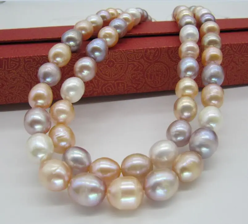 Genuine Natural AAA12-10mm Multi-Color Baroque South Sea Pearl Necklace 35" 925 silver
Genuine Natural AAA12-10mm Multi-Color Baroque South Sea Pearl Necklace 35" 925 silver