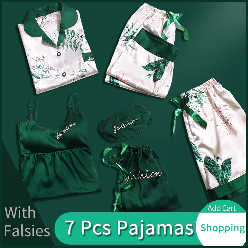 7 Pcs/Set Ladies Pyjama Set 2019 Pajamas 7 Pieces for Women Nightwear Sleep Clothes Suit Sweet Home Negligee Sleepwear Pajamas
7 Pcs/Set Ladies Pyjama Set 2019 Pajamas 7 Pieces for Women Nightwear Sleep Clothes Suit Sweet Home Negligee Sleepwear Pajamas
