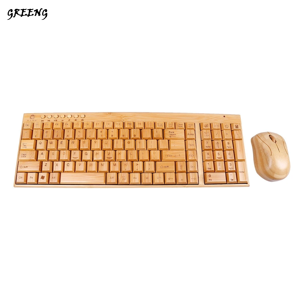 Handcrafted Natural Bamboo Wooden Wireless Keyboard Mouse Combo Set PC 2.4GHz Unique Design keyboard with mouse Set
Handcrafted Natural Bamboo Wooden Wireless Keyboard Mouse Combo Set PC 2.4GHz Unique Design keyboard with mouse Set
