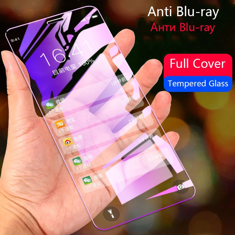 Tempered Glass on the for iPhone 6s 6 7 plus 8 8 Plus X Screen Protector Violet Anti Blu-ray Full Cover for iPhone 7 Protective
Tempered Glass on the for iPhone 6s 6 7 plus 8 8 Plus X Screen Protector Violet Anti Blu-ray Full Cover for iPhone 7 Protective