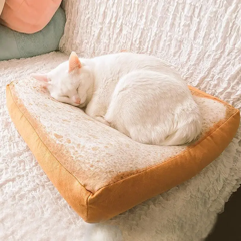 

Soft Creative Bread Toast Seat Cushion with Inner Special Bread Shape Pillow Chair Sofa Seat/Back Cushion Cat Cushion