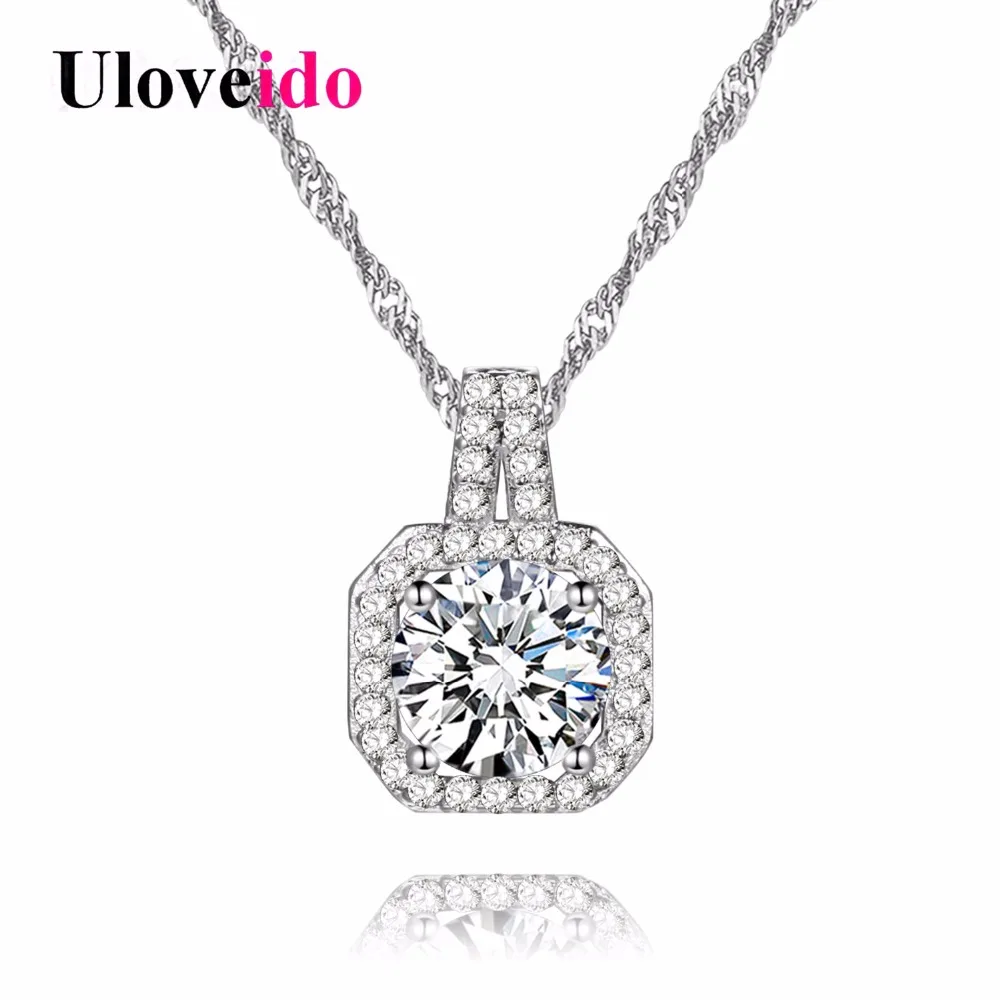 Uloveido Fashion Jewelry Crystal Pendant with Chain Geometric Necklace Women Rhinestone Silver Necklaces Pendants 5% off DML116
Uloveido Fashion Jewelry Crystal Pendant with Chain Geometric Necklace Women Rhinestone Silver Necklaces Pendants 5% off DML116