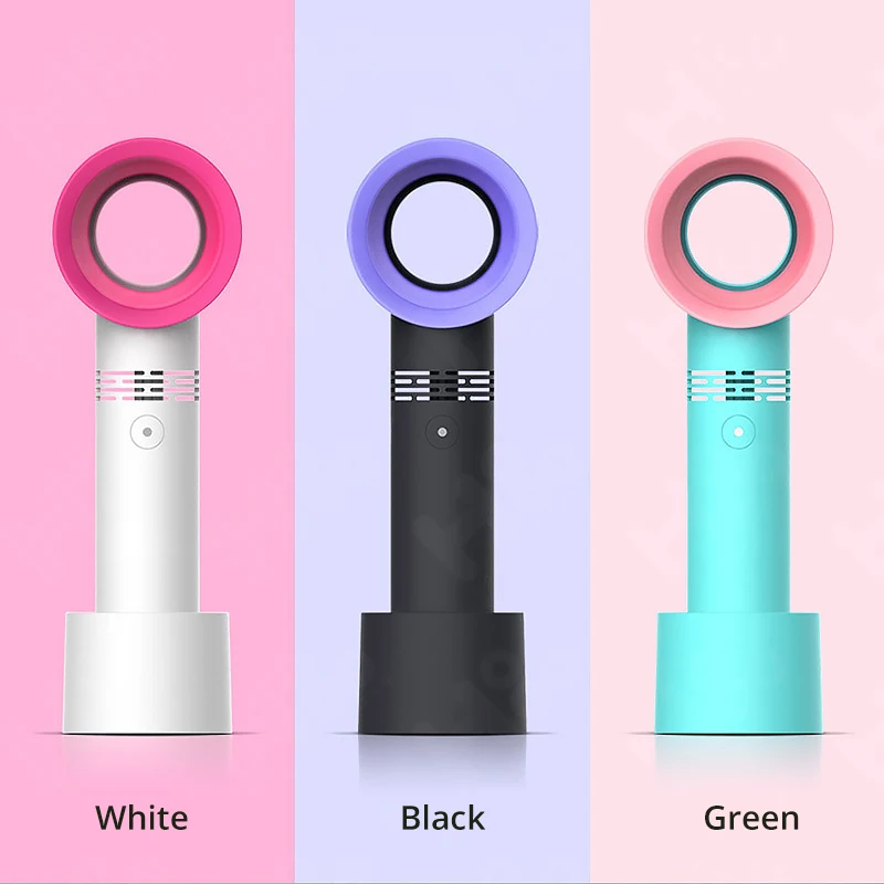 Portable USB Fan Rechargeable Bladeless Handheld Mini Cooler No Leaf Handy Cooling With 3 Speed Level | Бытовая техника
