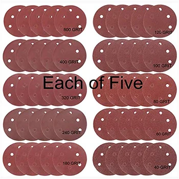 50pcs 125mm 6" Hook Loop Sanding Paper with 8 Hole Sand Pads Set Sander Disc Abrasives for Polish Machine
50pcs 125mm 6" Hook Loop Sanding Paper with 8 Hole Sand Pads Set Sander Disc Abrasives for Polish Machine