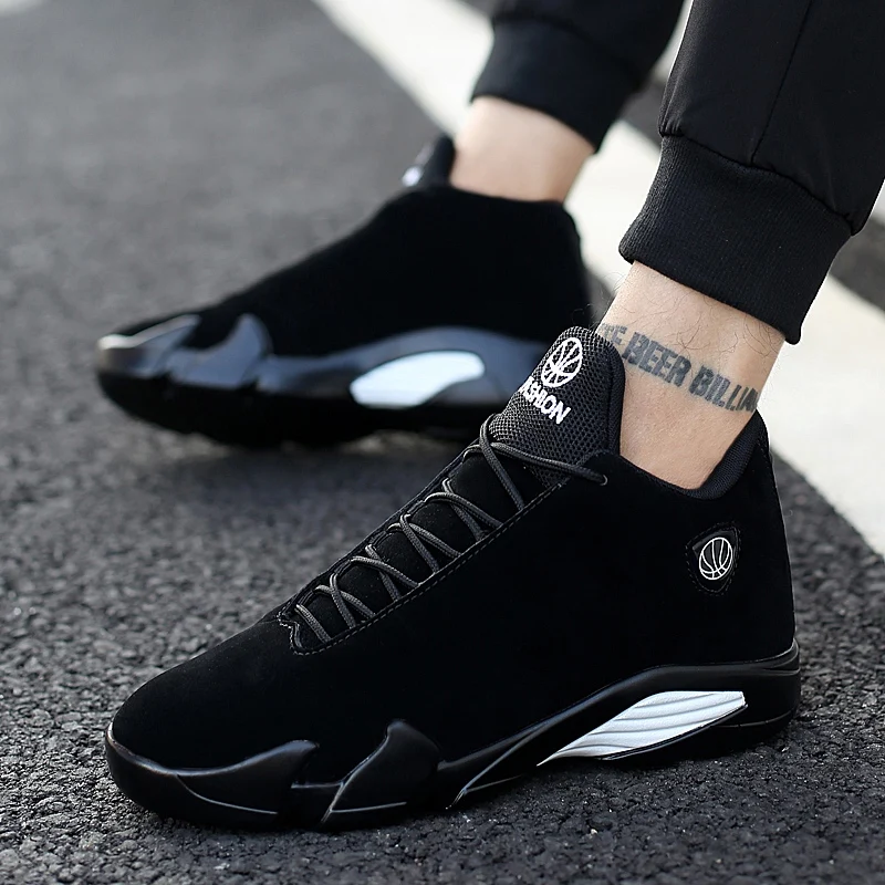 

Weweya Newest Men Basketball Shoes Air Sole Outdoor Sneakers High Top Sport Athletic Hot Black Gray Mans Zapatillas Baloncesto
