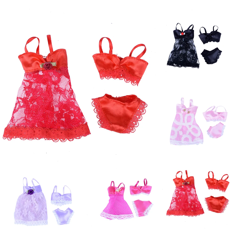 3pcs( Dress + Bra + Underwear ) Sexy Lace Swimwear Night Dress For For Doll Pajamas Lingerie Clothes Dolls Accessories
3pcs( Dress + Bra + Underwear ) Sexy Lace Swimwear Night Dress For For Doll Pajamas Lingerie Clothes Dolls Accessories