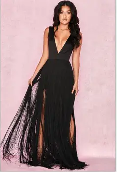 New arrival celebrity low bosom backless black sexy v-Neck tassel evening party bandage dresses wholesale
New arrival celebrity low bosom backless black sexy v-Neck tassel evening party bandage dresses wholesale