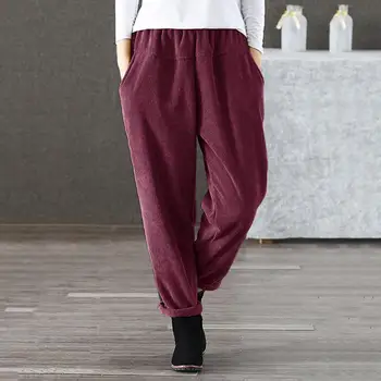 Women Casual Solid Color Elastic Middle Waist Corduroy Pants Loose Long Trousers new
Women Casual Solid Color Elastic Middle Waist Corduroy Pants Loose Long Trousers new