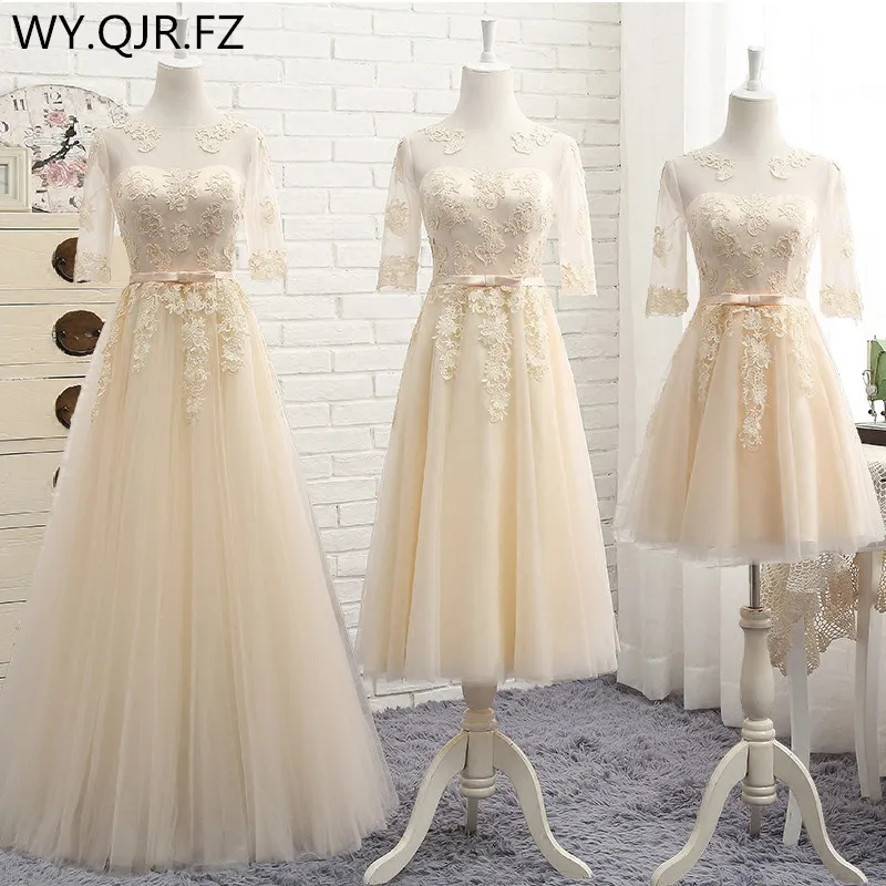 MNZ5608X#Three styles of long medium short champagne half sleeve 2019 spring lace up Bridesmaid Dresses wedding prom party dress
MNZ5608X#Three styles of long medium short champagne half sleeve 2019 spring lace up Bridesmaid Dresses wedding prom party dress
