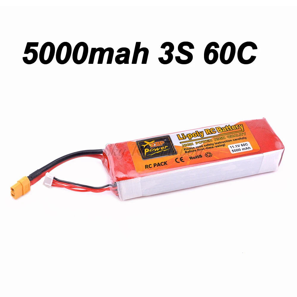 ZOP Power 11.1V 5000mAh battery 3S 60C XT60 Plug Connector For RC Quadcopter Spare Parts RC Models
ZOP Power 11.1V 5000mAh battery 3S 60C XT60 Plug Connector For RC Quadcopter Spare Parts RC Models
