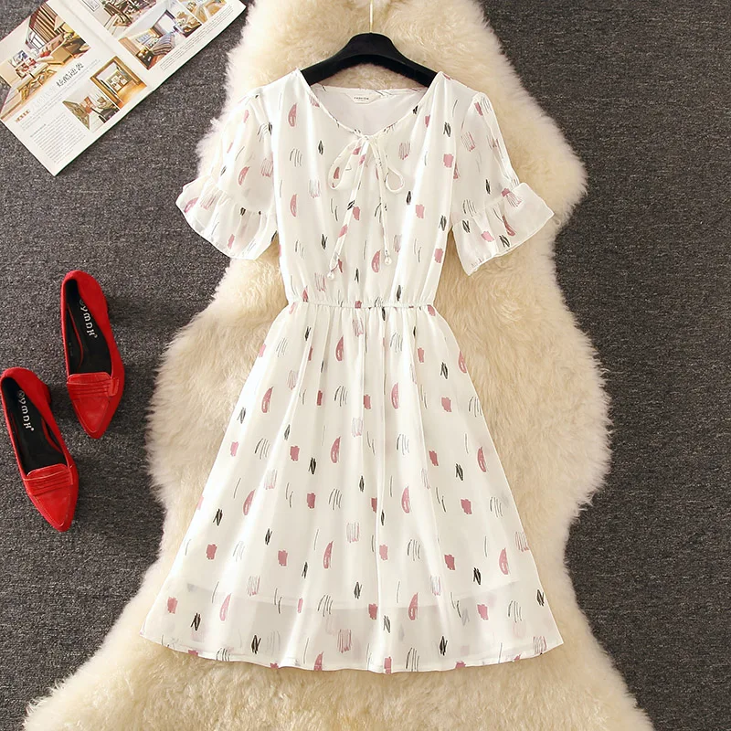 Preppy Style 2019 Summer Dress Women Cute Print Chiffon A-line Slim Short Casual Dress Beach Holidays Vacation Vestidos
Preppy Style 2019 Summer Dress Women Cute Print Chiffon A-line Slim Short Casual Dress Beach Holidays Vacation Vestidos