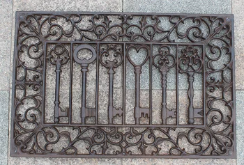 Cast Iron Door Mat Rectangle Old Keys Scroll Victorian Doormat Antique Decorative Metal Craft Home Garden Yard Patio Accessories
Cast Iron Door Mat Rectangle Old Keys Scroll Victorian Doormat Antique Decorative Metal Craft Home Garden Yard Patio Accessories