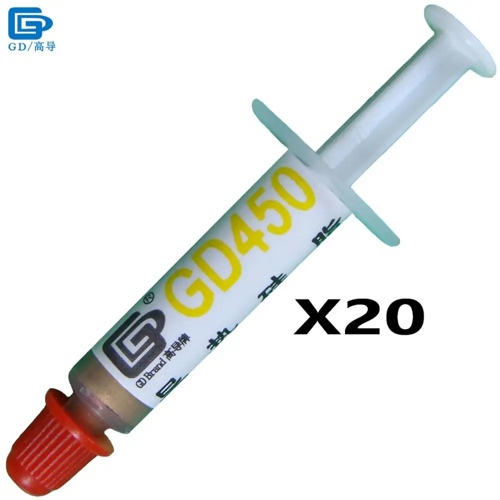 GD450 Thermal Conductive Grease Paste Silicone Plaster Heat Sink Compound 20 Pieces Net Weight 1 Gram Gold For CPU Cooler SSY1
GD450 Thermal Conductive Grease Paste Silicone Plaster Heat Sink Compound 20 Pieces Net Weight 1 Gram Gold For CPU Cooler SSY1