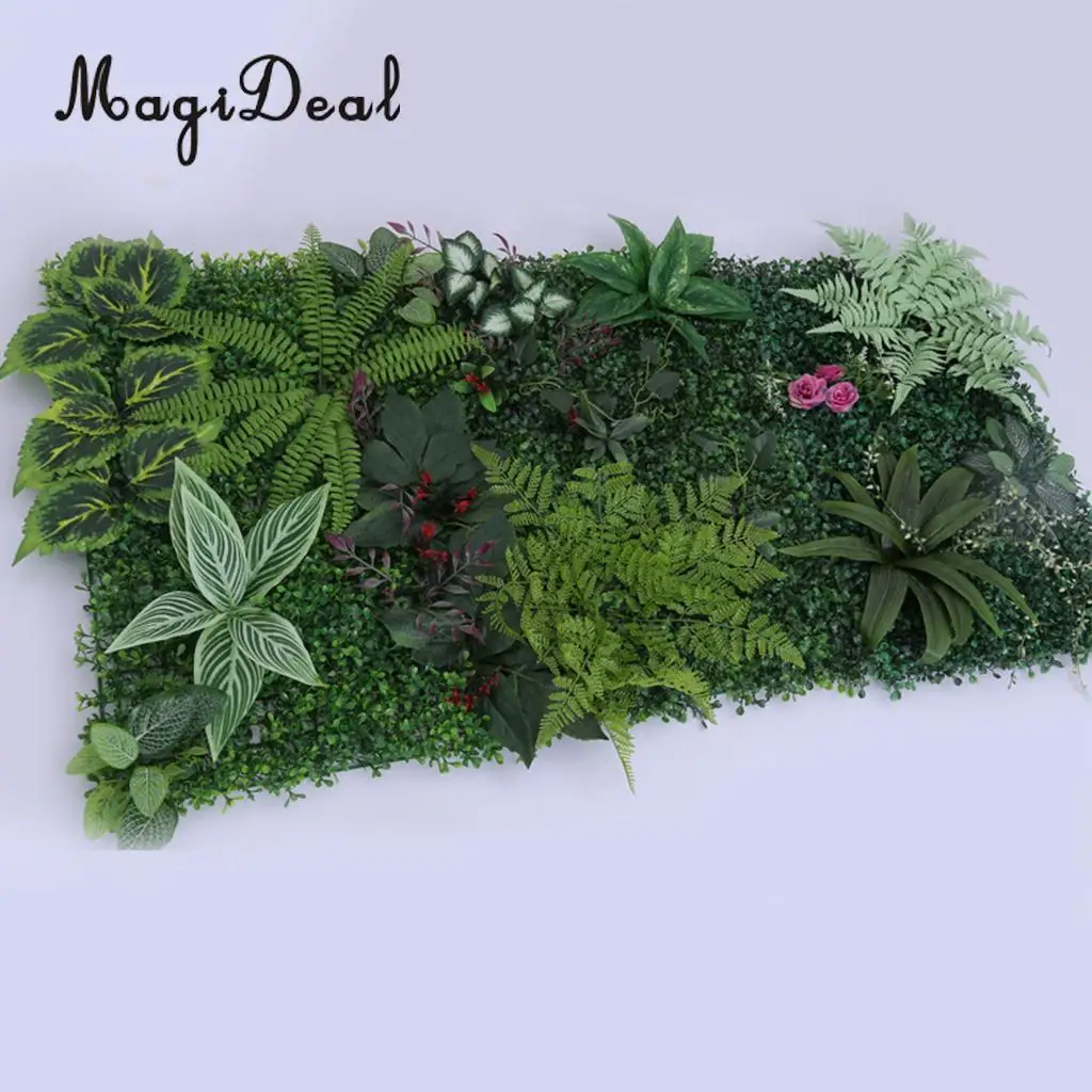6 Pieces Artificial Green Grass Plant Berries Flower Wall Panels Wedding Party Foliage Pillar Main Road Decor