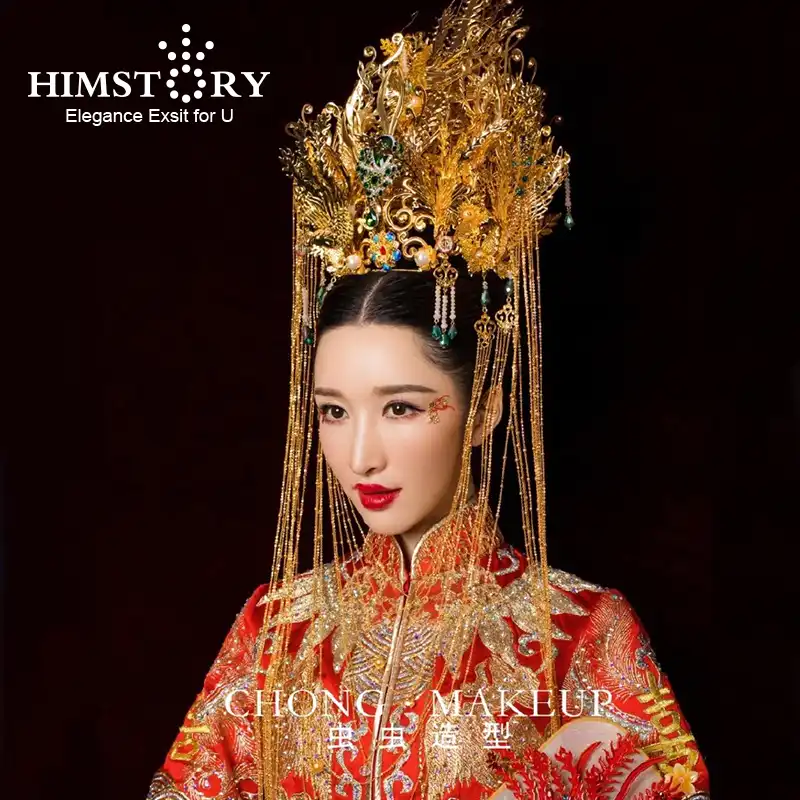 Himstory Luxurious Chinese Traditional Phoenix Coronet Long Tassel