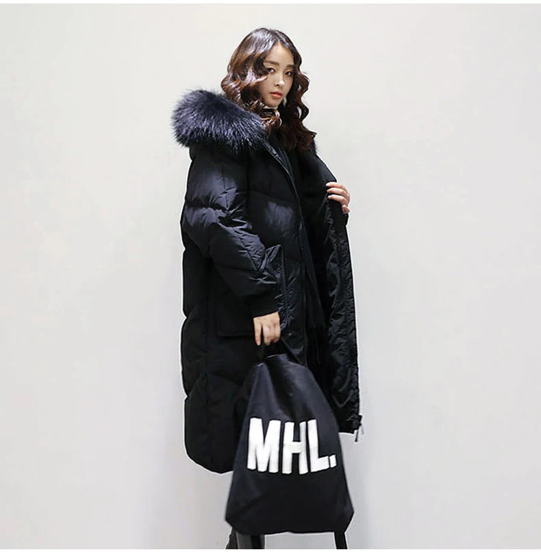 2019 Winter New Down Jacket Fashion Thickening Women's Winter Jackets Large Size Women's Down Jacket Big Fur Collar Coat Female (12)