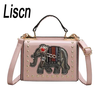 Brand Fashion PU Leather Women Handbag Thread Crossbody Bag For Women Elephant Appliques Rivet Messenger Bag 2018 New
Brand Fashion PU Leather Women Handbag Thread Crossbody Bag For Women Elephant Appliques Rivet Messenger Bag 2018 New