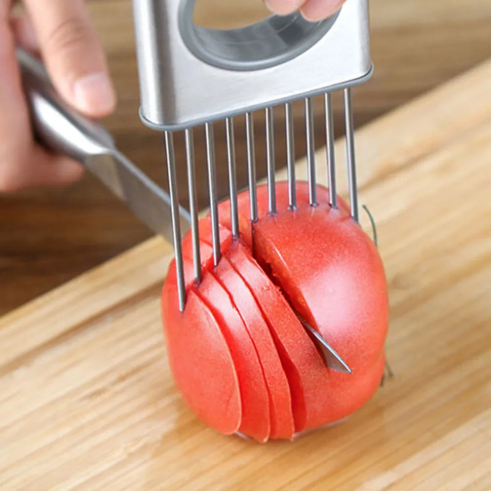 1pcs Onion Tomato Holder Slicer Kitchen Tool Meat Vegetable Stainless Steel Gadgets Cooking Tool Kitchen Accessories
1pcs Onion Tomato Holder Slicer Kitchen Tool Meat Vegetable Stainless Steel Gadgets Cooking Tool Kitchen Accessories