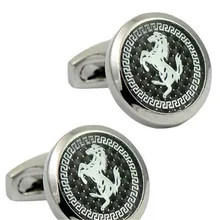 Round silver-plated and gold horse cufflinks carbon fiber whale back cufflinks animal elegant fashion cufflinks 
Round silver-plated and gold horse cufflinks carbon fiber whale back cufflinks animal elegant fashion cufflinks
