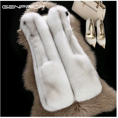 GENPRIOR 2017 Winter New Fox Fur Women Faux Fur Warm Vest Sweater Pockets Solid Long Slim Casual Large Fur Coat Jacket Female
GENPRIOR 2017 Winter New Fox Fur Women Faux Fur Warm Vest Sweater Pockets Solid Long Slim Casual Large Fur Coat Jacket Female