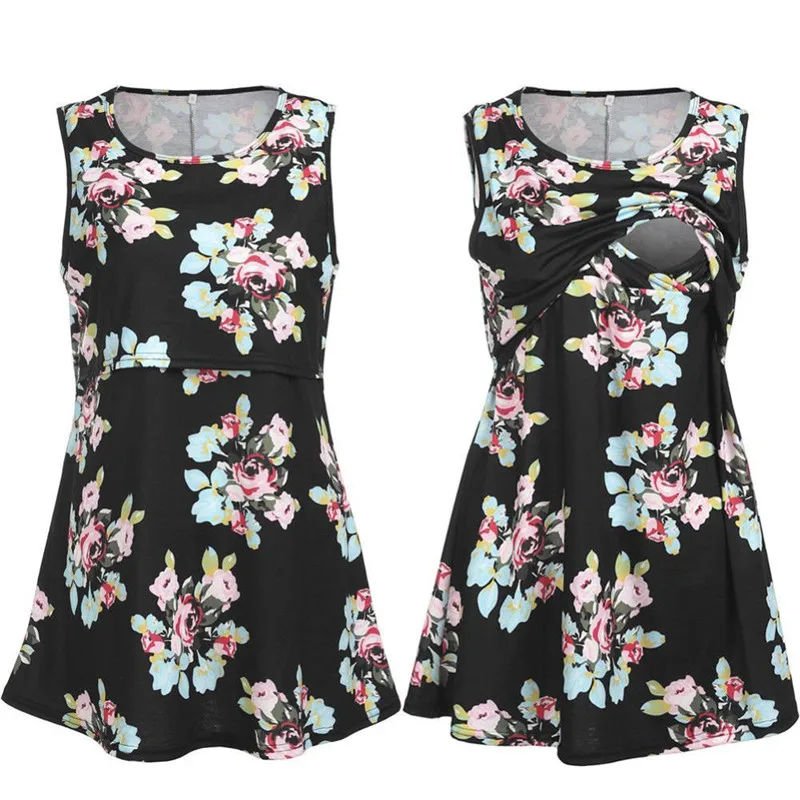 2019 Summer Maternity Shirt Floral Printed Sleeveless T-Shirt Maternity Tops Pregnant Shirt Plus Size Nursing Maternity Clothing
2019 Summer Maternity Shirt Floral Printed Sleeveless T-Shirt Maternity Tops Pregnant Shirt Plus Size Nursing Maternity Clothing