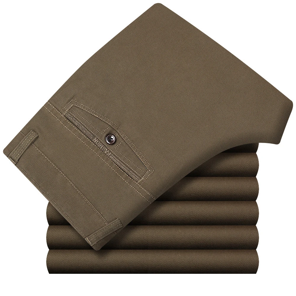 Spring autumn thick middle-aged men's Business Casual pants straight high waist loose cotton mens trousers Classic suit pants
Spring autumn thick middle-aged men's Business Casual pants straight high waist loose cotton mens trousers Classic suit pants
