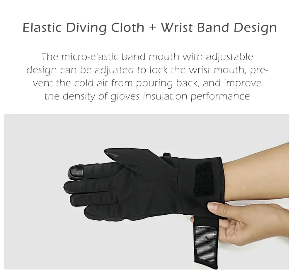 Xiaomi youpin QIMIAN Outdoor Plus Velvet Warm Touch Screen Gloves- Black M