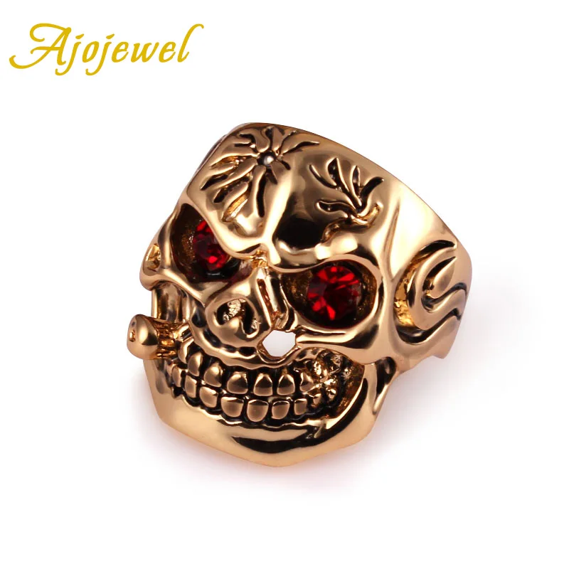 Ajojewel Size 8-10 Gold-color Mens Skull Rings With Red Crystal Eyes Anillo Cristal Rojo Punk
Ajojewel Size 8-10 Gold-color Mens Skull Rings With Red Crystal Eyes Anillo Cristal Rojo Punk