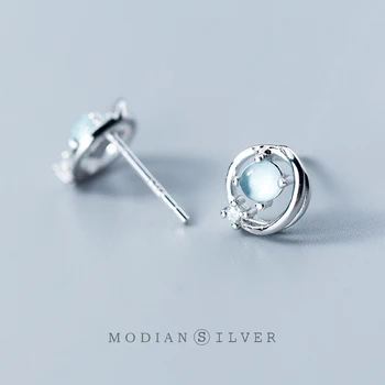Modian 100% 925 Sterling silver Dazzling Blue Round Tiny Opal Fashion Stud Earrings Silver For Women & Girl Fine Jewelry
Modian 100% 925 Sterling silver Dazzling Blue Round Tiny Opal Fashion Stud Earrings Silver For Women & Girl Fine Jewelry