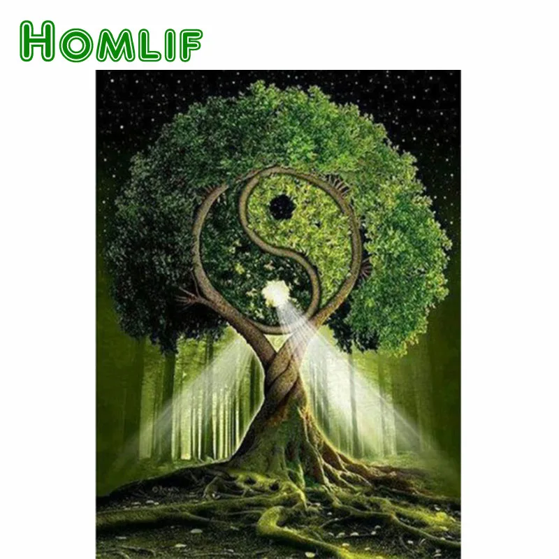 HOMLIF Алмазная вышивка китайские элементы Инь и Ян 5d алмазная живопись полная