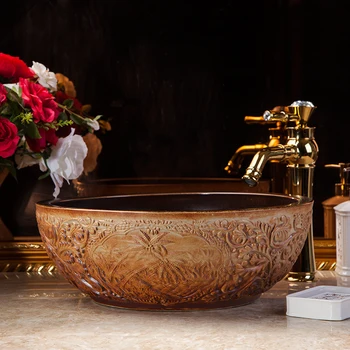 Jingdezhen Bathroom ceramic sink wash basin Counter Top Wash Basin Bathroom Sinks bathroom ceramic sink Washbasin