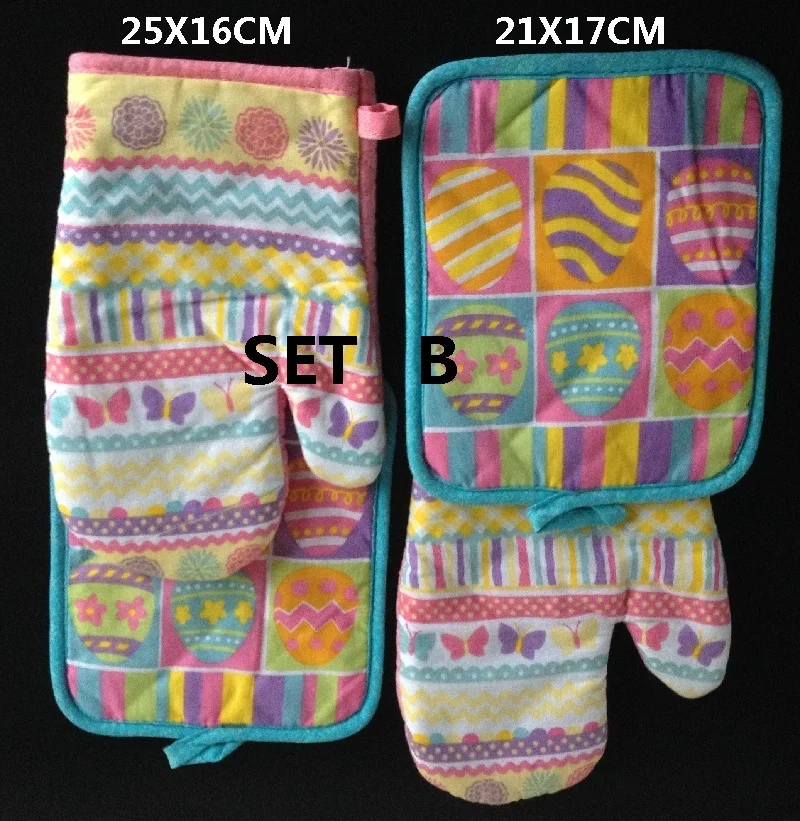 4pcs Easter Eggs Chick Styles Oven Mitt Gloves and Potholders 1SET Include 2pcs Gloves and 2pcs Potholders
4pcs Easter Eggs Chick Styles Oven Mitt Gloves and Potholders 1SET Include 2pcs Gloves and 2pcs Potholders