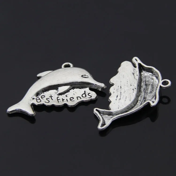 50pcs/lot Letters "Best Friends" Lovely Dolphin Charm Tone Diy Jewelry Making 35mmx22mm
50pcs/lot Letters "Best Friends" Lovely Dolphin Charm Tone Diy Jewelry Making 35mmx22mm
